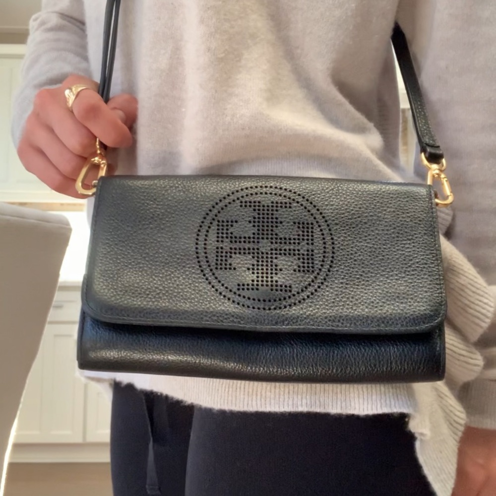 Tory Burch Crossbody Leather Black Bag